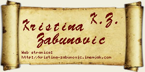 Kristina Zabunović vizit kartica